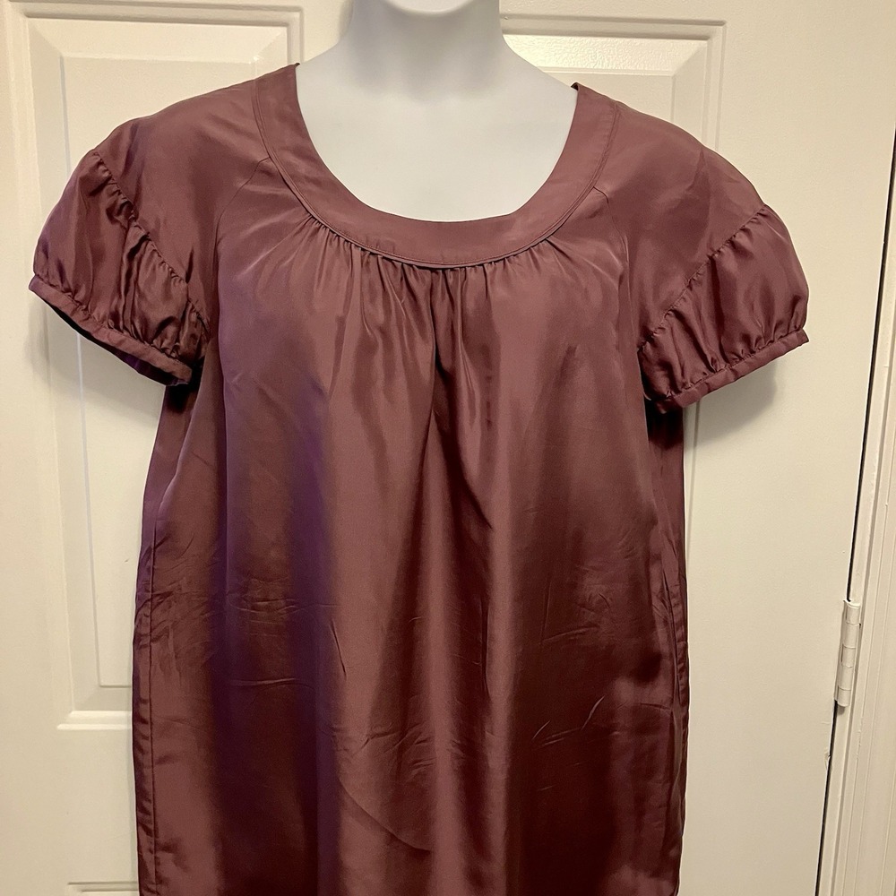 MARTIN OSA Dress Sz M/L Purple Fit Flare Silk Preppy Classic Women's